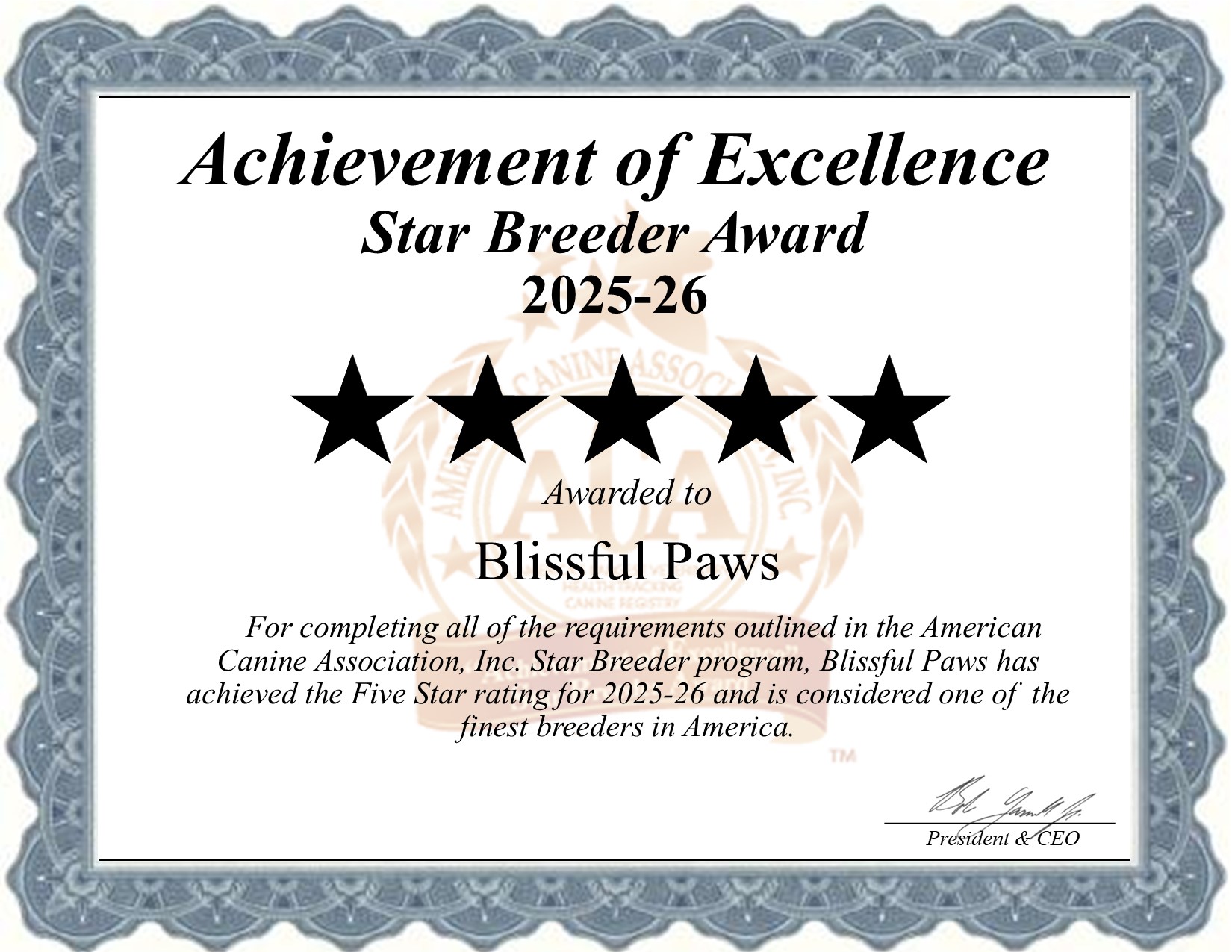 Blissful Paws, dog, breeder, star, certificate, Blissful Paws, Quarryville, PA, Pennsylvania, puppy, dog, kennels, mill, puppymill, usda, 5-star, aca, ica, registered, Mini Goldendoodle 